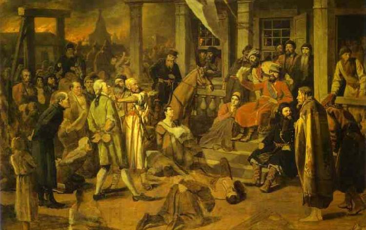 Vasily Perov Pugachev Judgement Spain oil painting art